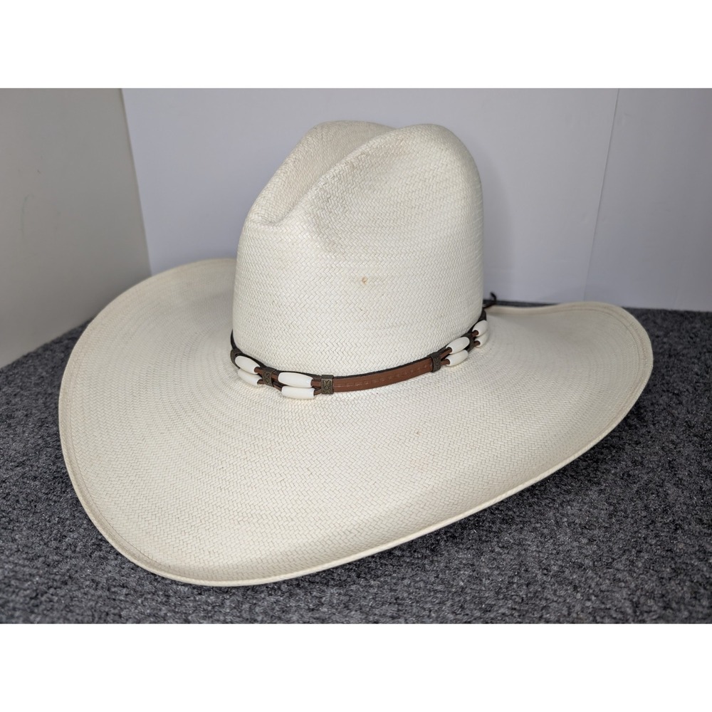 Resistol Shantung Panama Cowboy Hat 4X Straw Size 7 R 56 Made‎ In USA